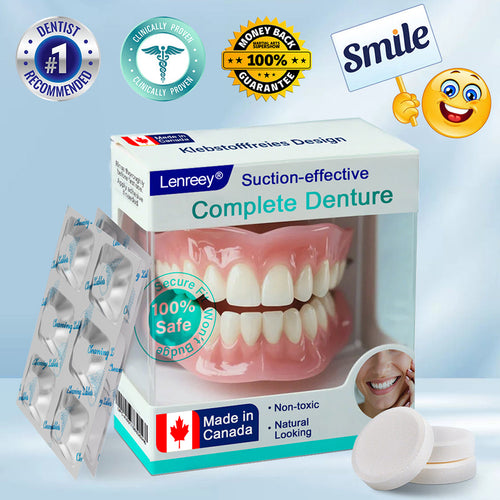 ✅ Made and Shipped from Canada | 𝗟𝗲𝗻𝗿𝗲𝗲𝘆® Suction-fit Complete Denture 🍀