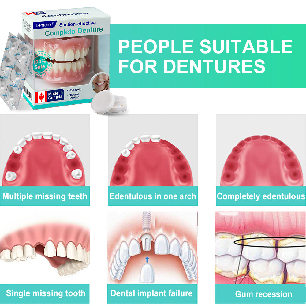 ✅ Made and Shipped from Canada | 𝗟𝗲𝗻𝗿𝗲𝗲𝘆® Suction-fit Complete Denture 🍀
