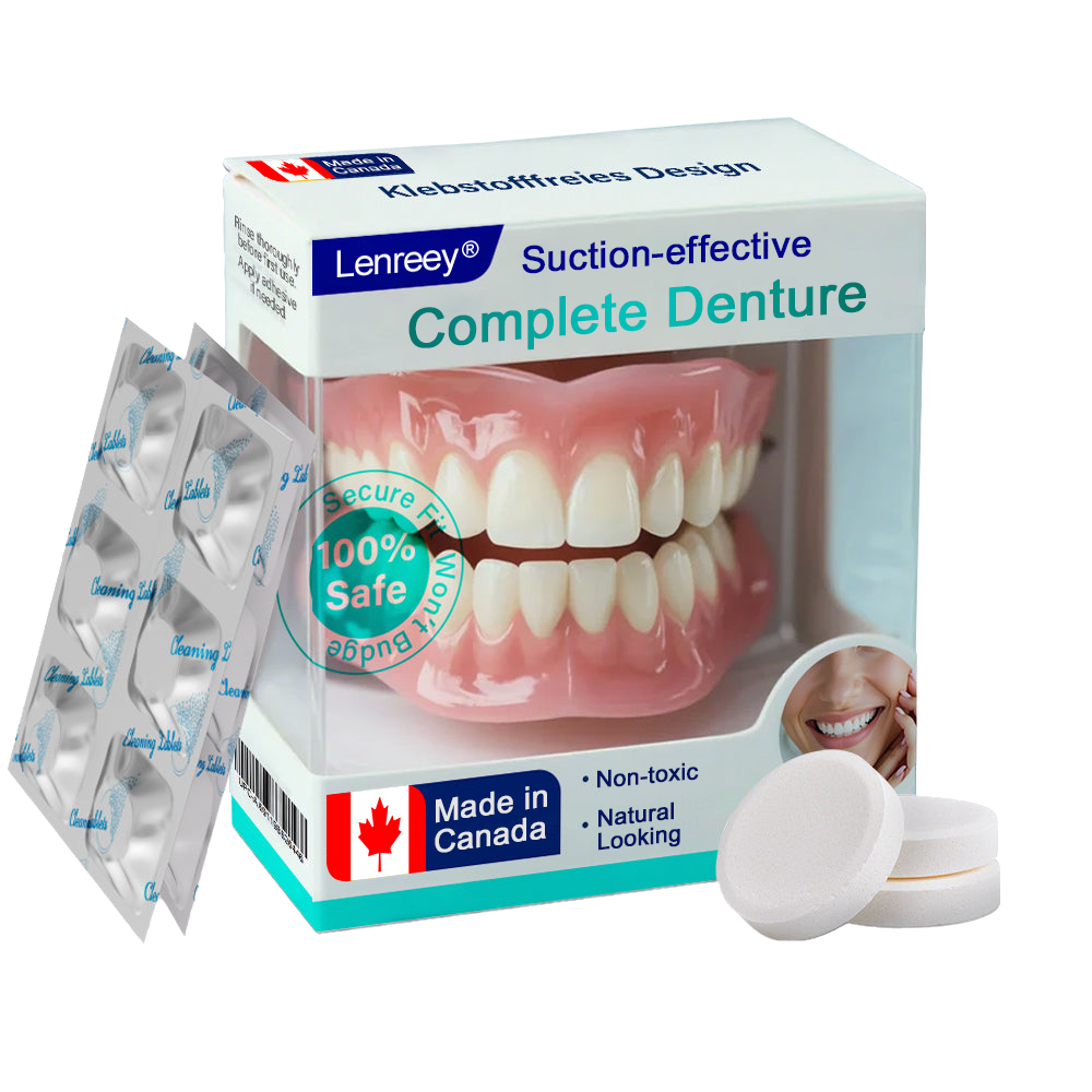 ✅ Made and Shipped from Canada | 𝗟𝗲𝗻𝗿𝗲𝗲𝘆® Suction-fit Complete Denture 🍀